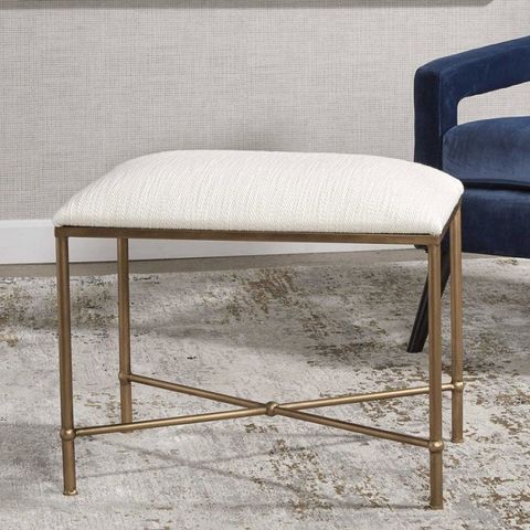 Avenham Small Gold Framed Bench Uttermost | Furniture Cart within